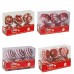 BOX 6 SFERE LUX ROSSO/BIANCO DECOR.CM.8 ASS. (12pz)